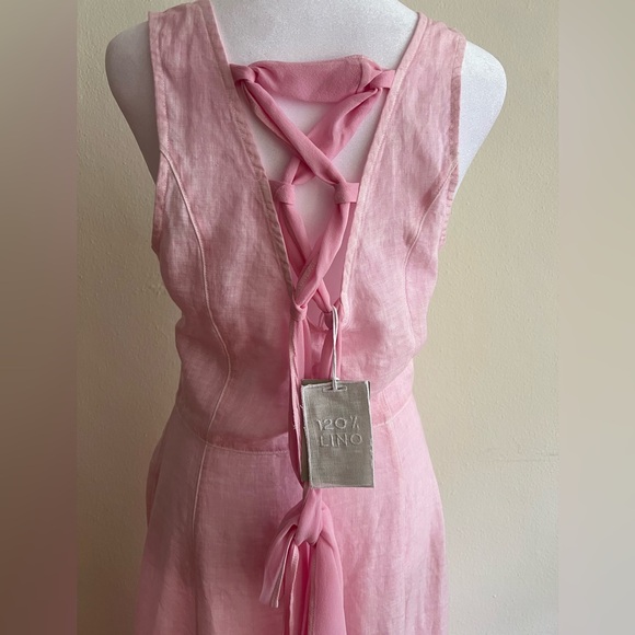 NWT $ 695 120% Lino Design Italy Light Pink Maxi Dress Size XS / 40 - Picture 5 of 12